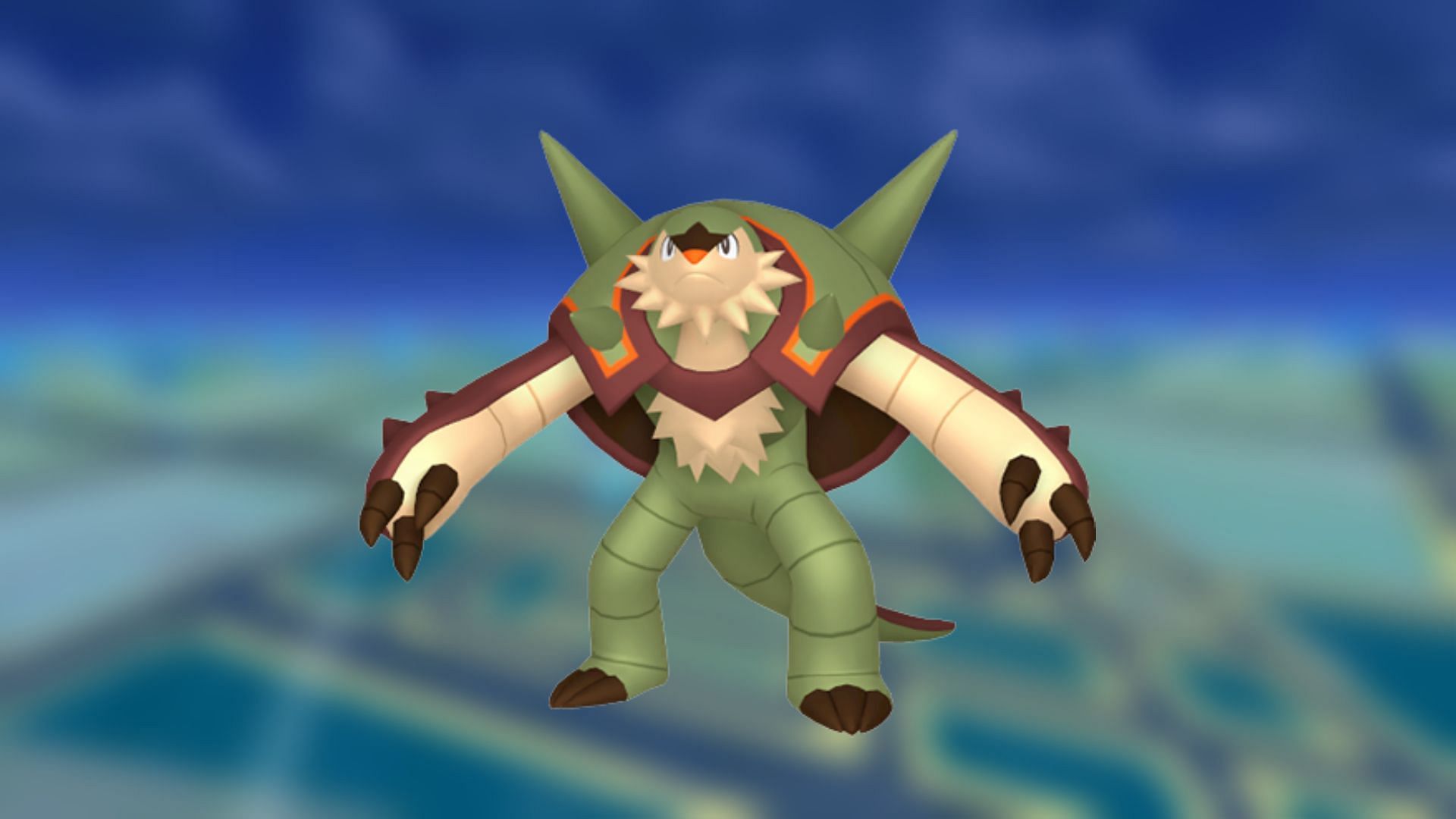 Chesnaught's darker color pallet gives it a more seasonal tone (Image via The Pokemon Company)